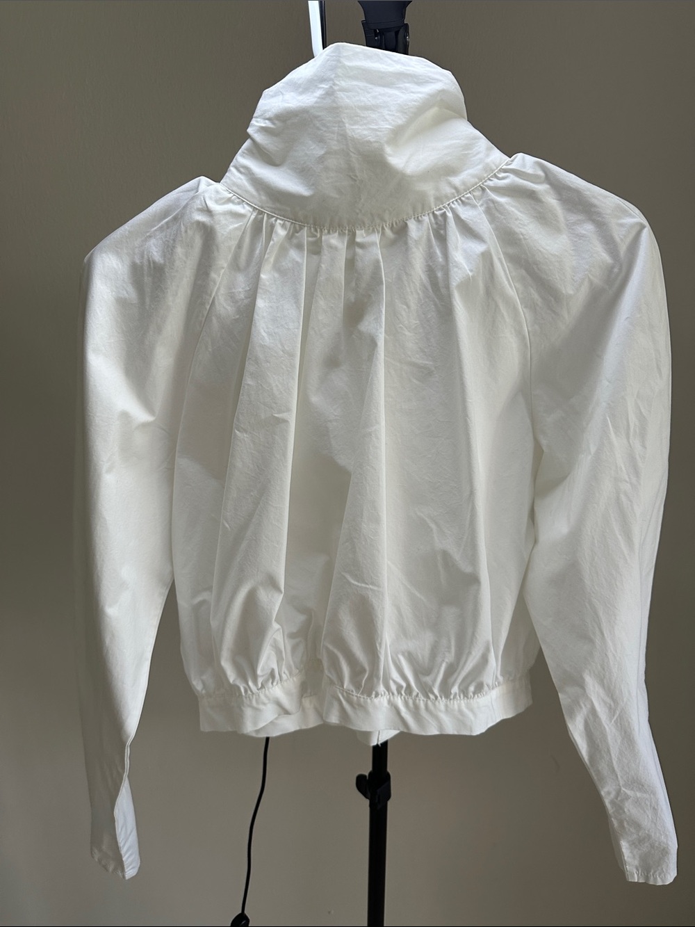 ASOS White Ruffled High-Collar Button shirt-blouse - Picture 7 of 9